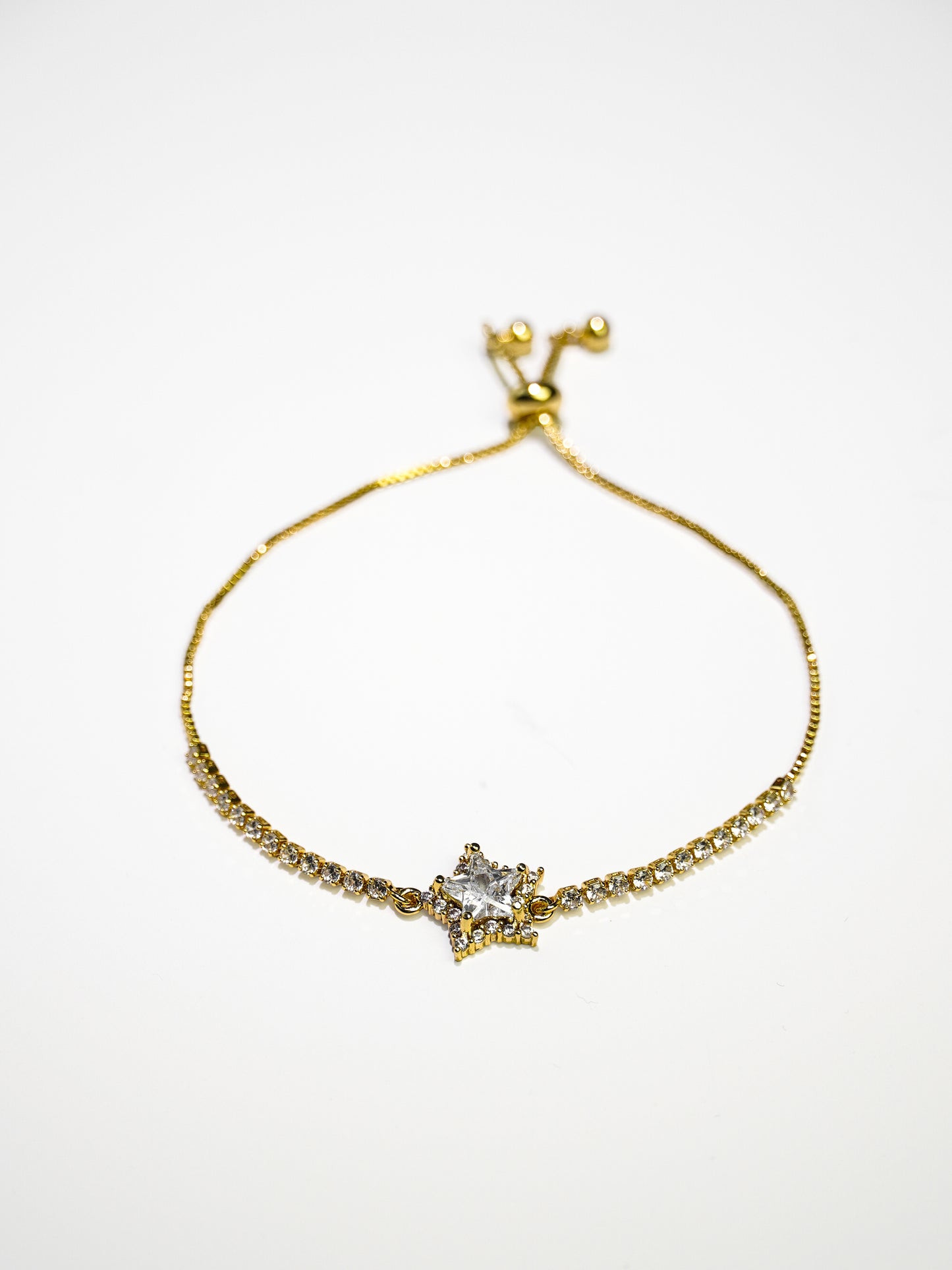 Lovely Pink Star Tennis Bracelet With Adjustable Chain-12
