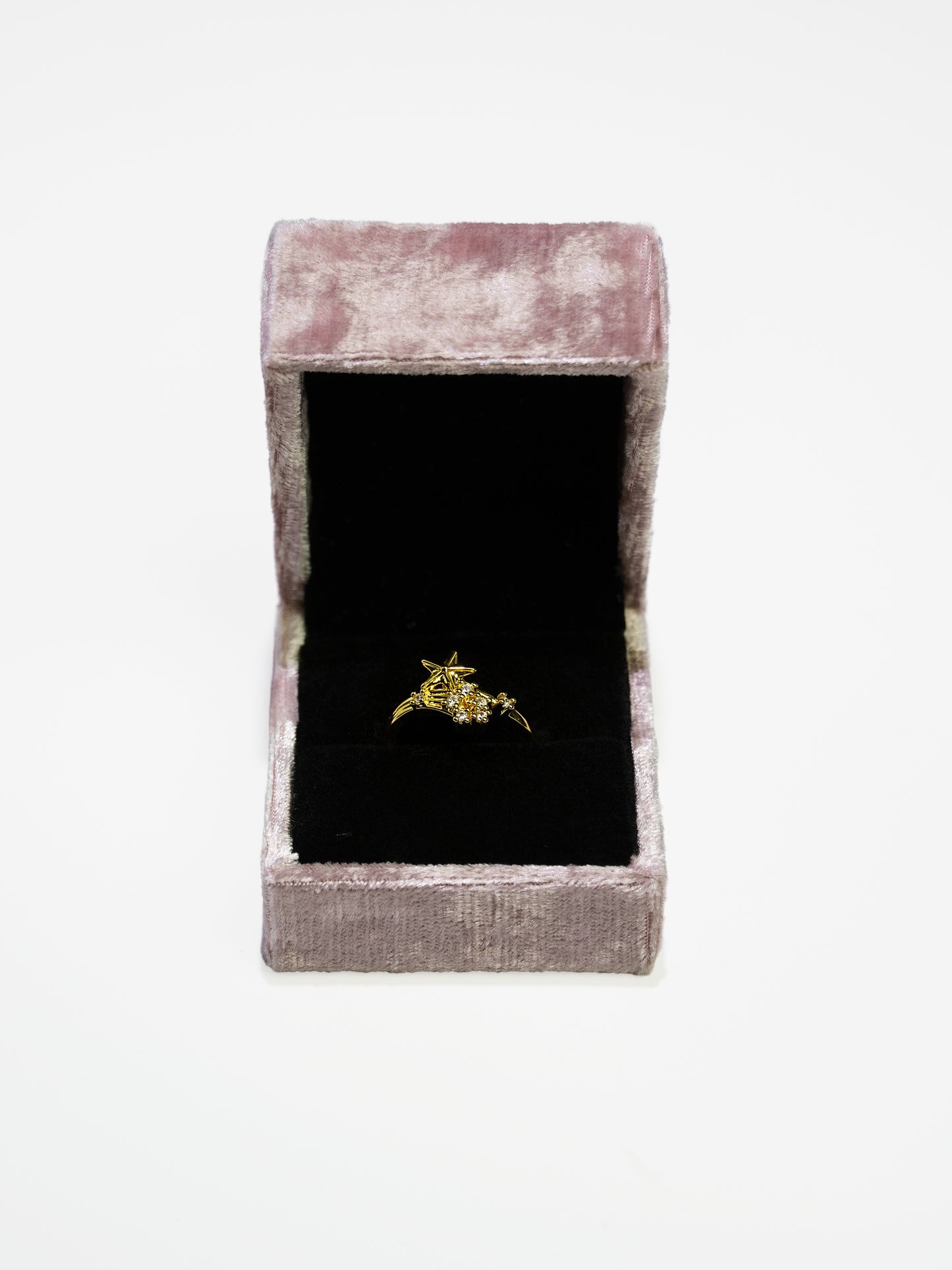 16K Gold Cubic Zirconia Star Adjustable Opening Ring-07
