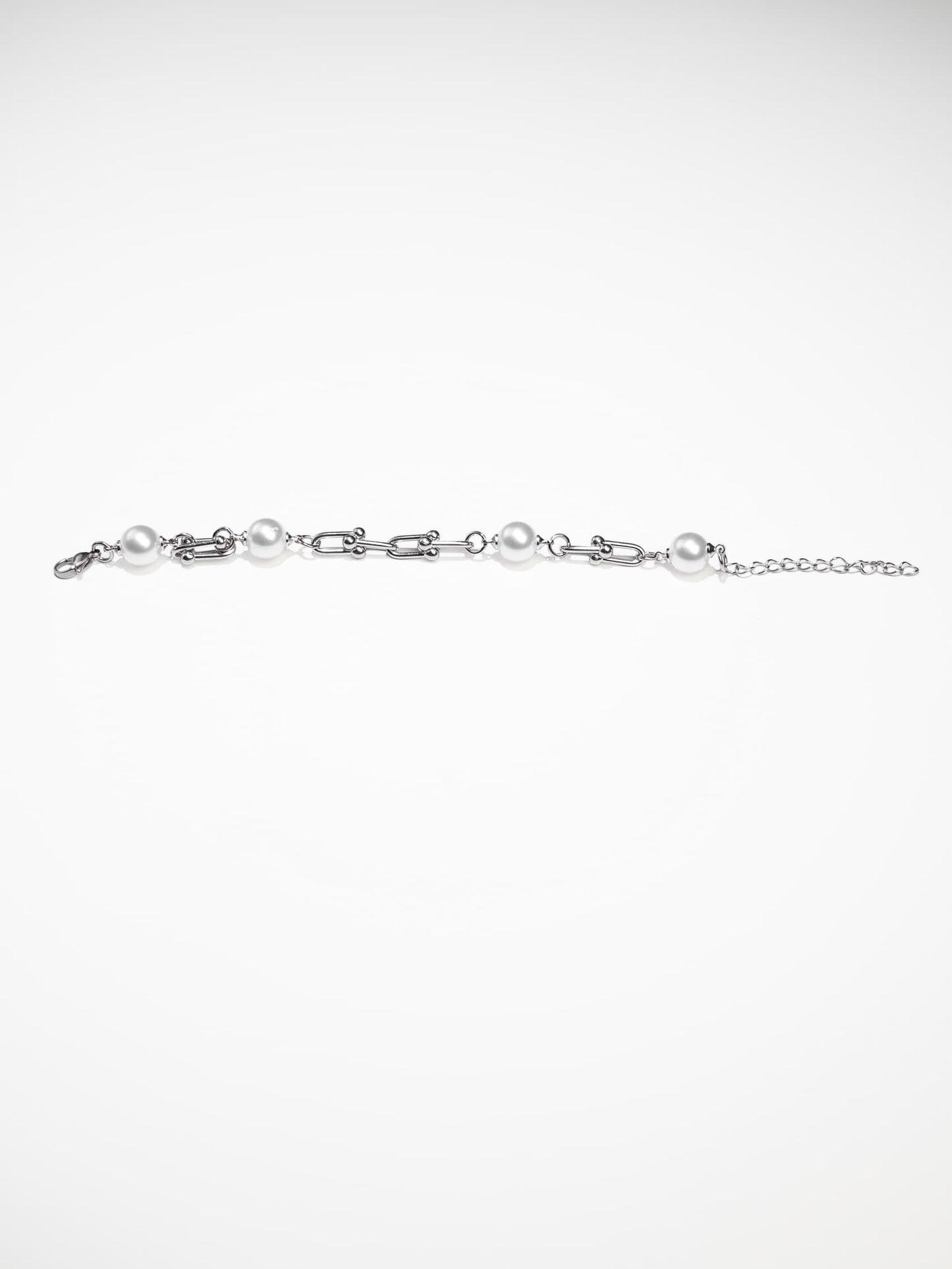 Artificial Pearl Stainless Steel U-Shaped horseshoe chain adjustable bracelet-11