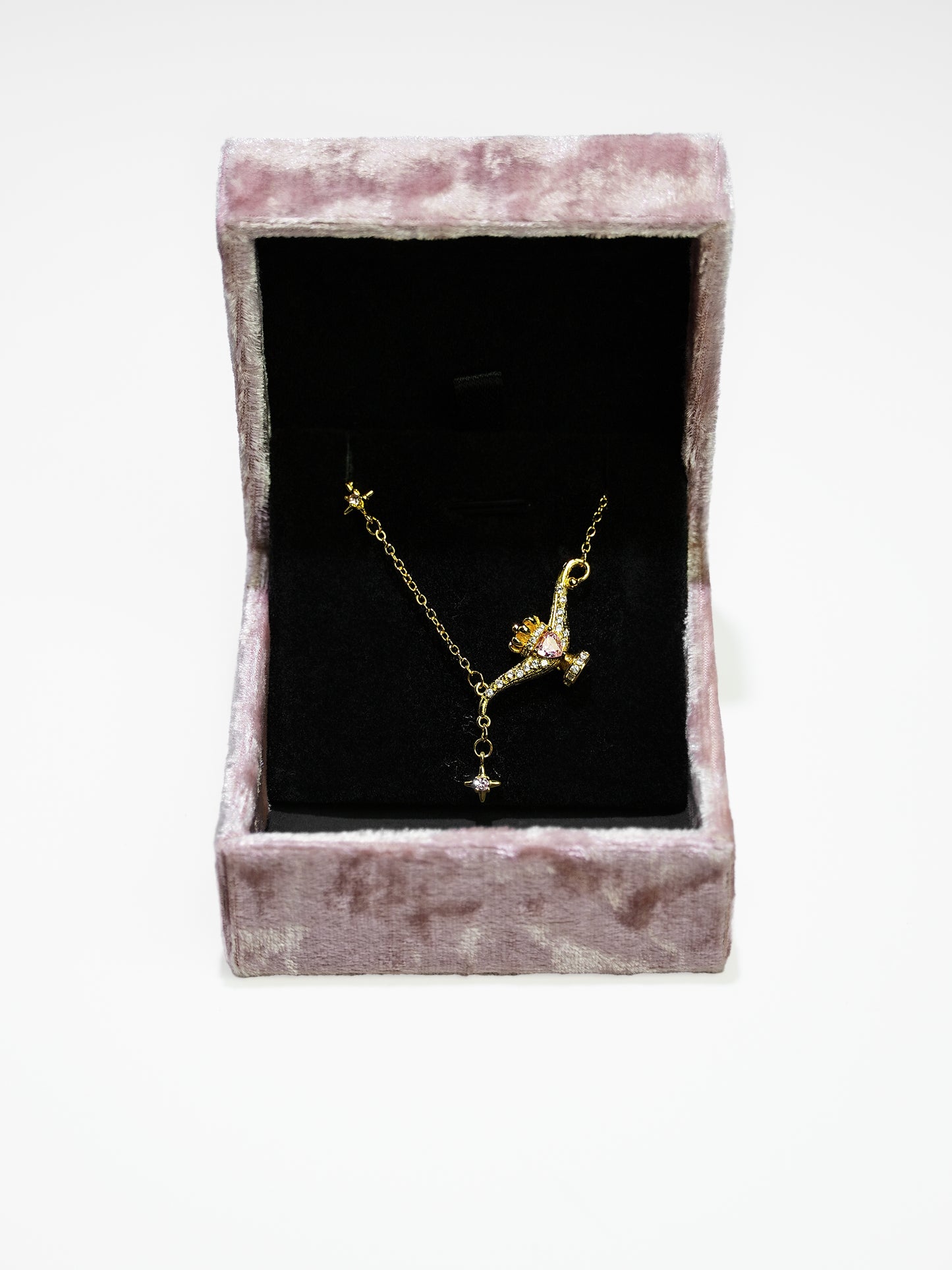 14K Gold Pink Cubic Zirconia Aladdin's Wish Lamp Necklace-06