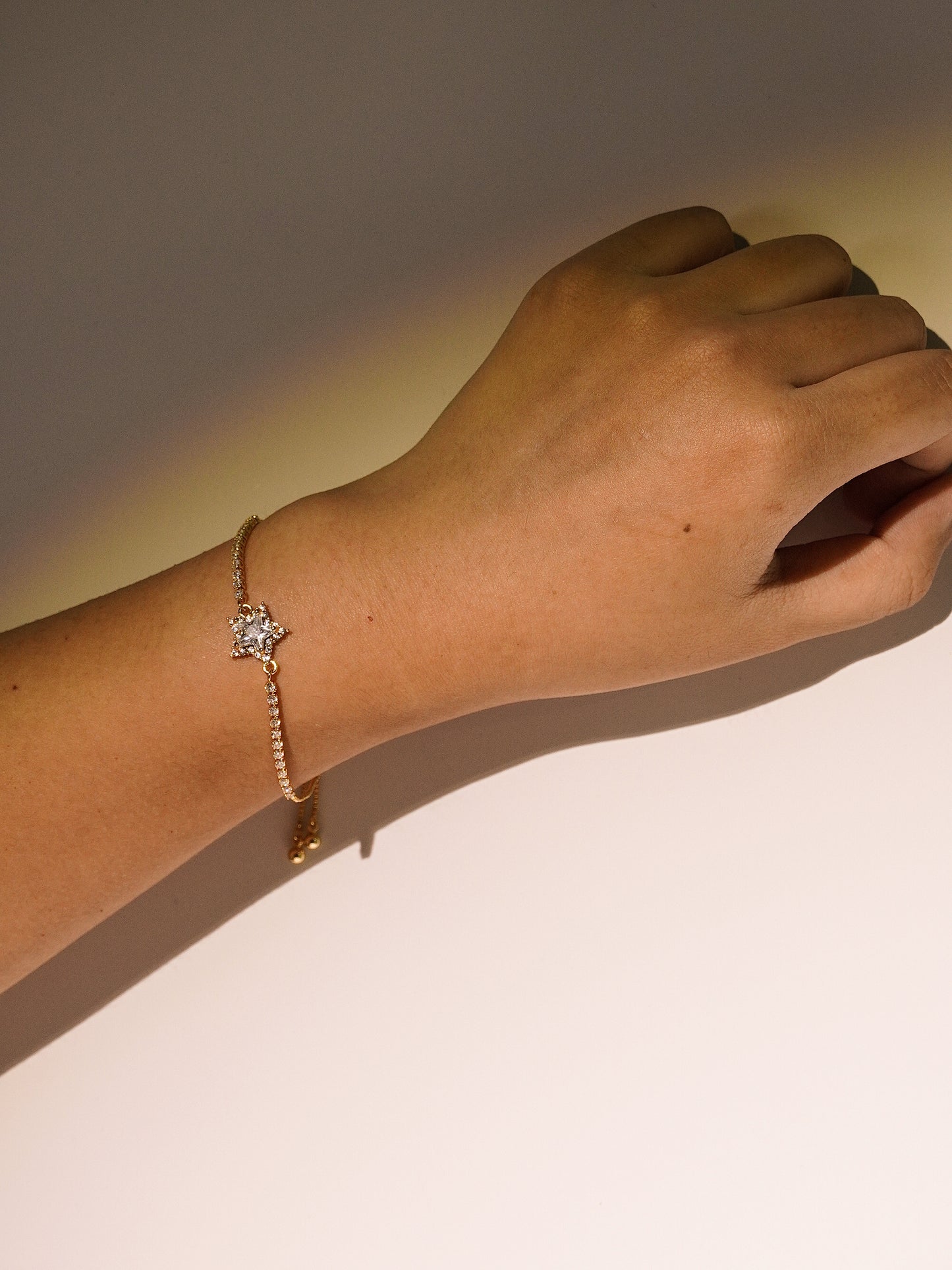 Lovely Pink Star Tennis Bracelet With Adjustable Chain-09