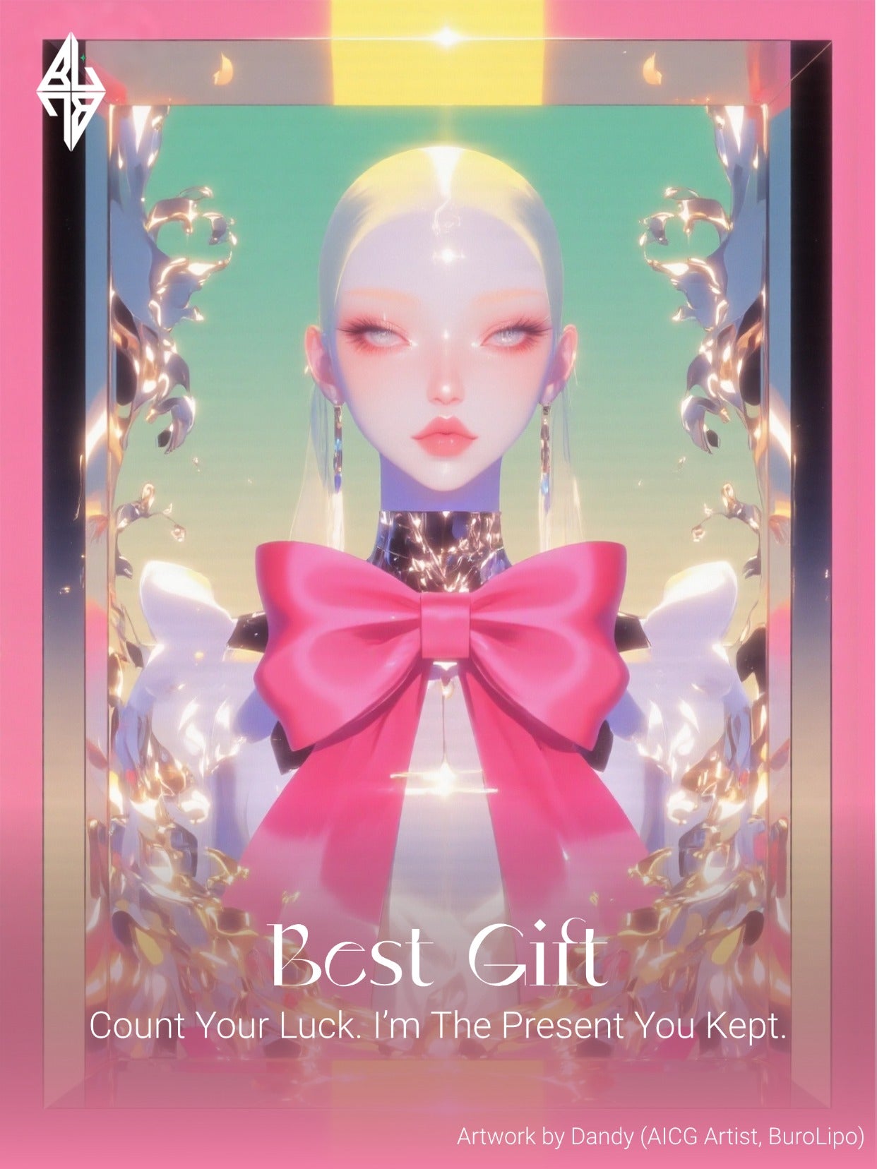 Sweet Pink Heart & Bow Sparkling CZ Pendant Necklace-03