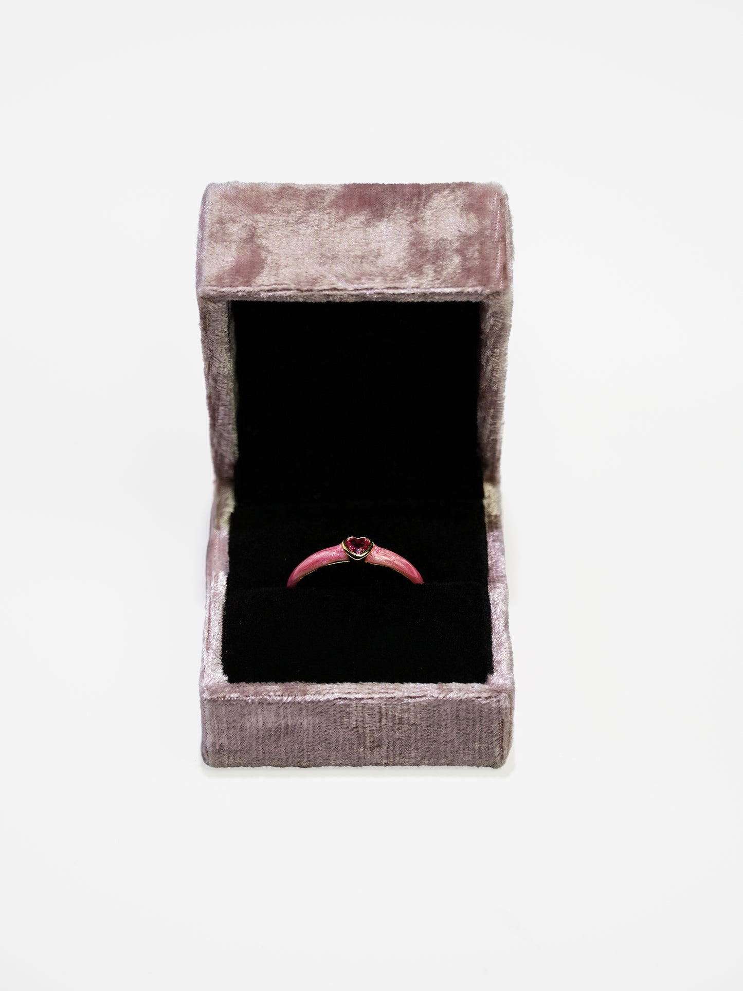 16K Gold Vintage Dopamine Pink Heart Zircon Bezel Ring-13