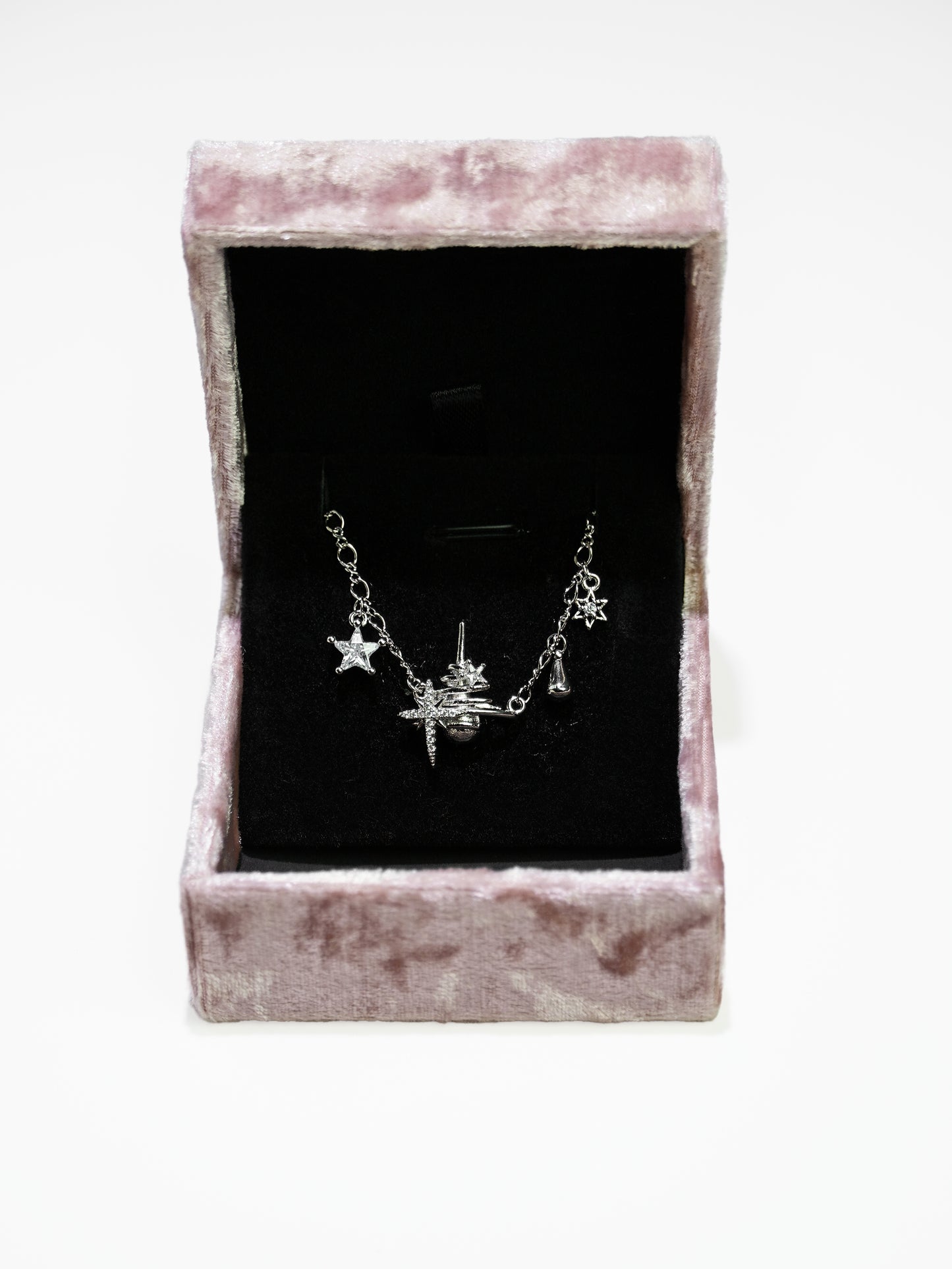 14K Gold Starburst necklace and star and teardrop charms-10