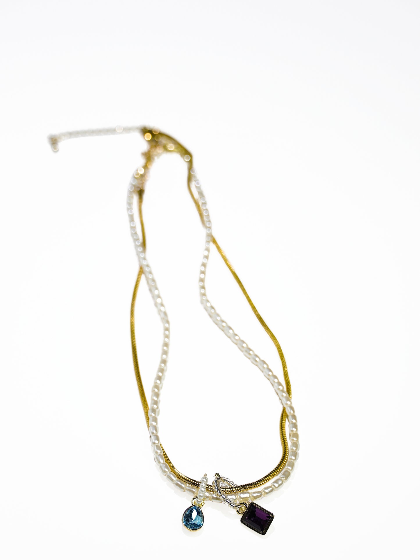 14K Gold & Artificial Pearls Double-Layer Replaceable Necklace-05