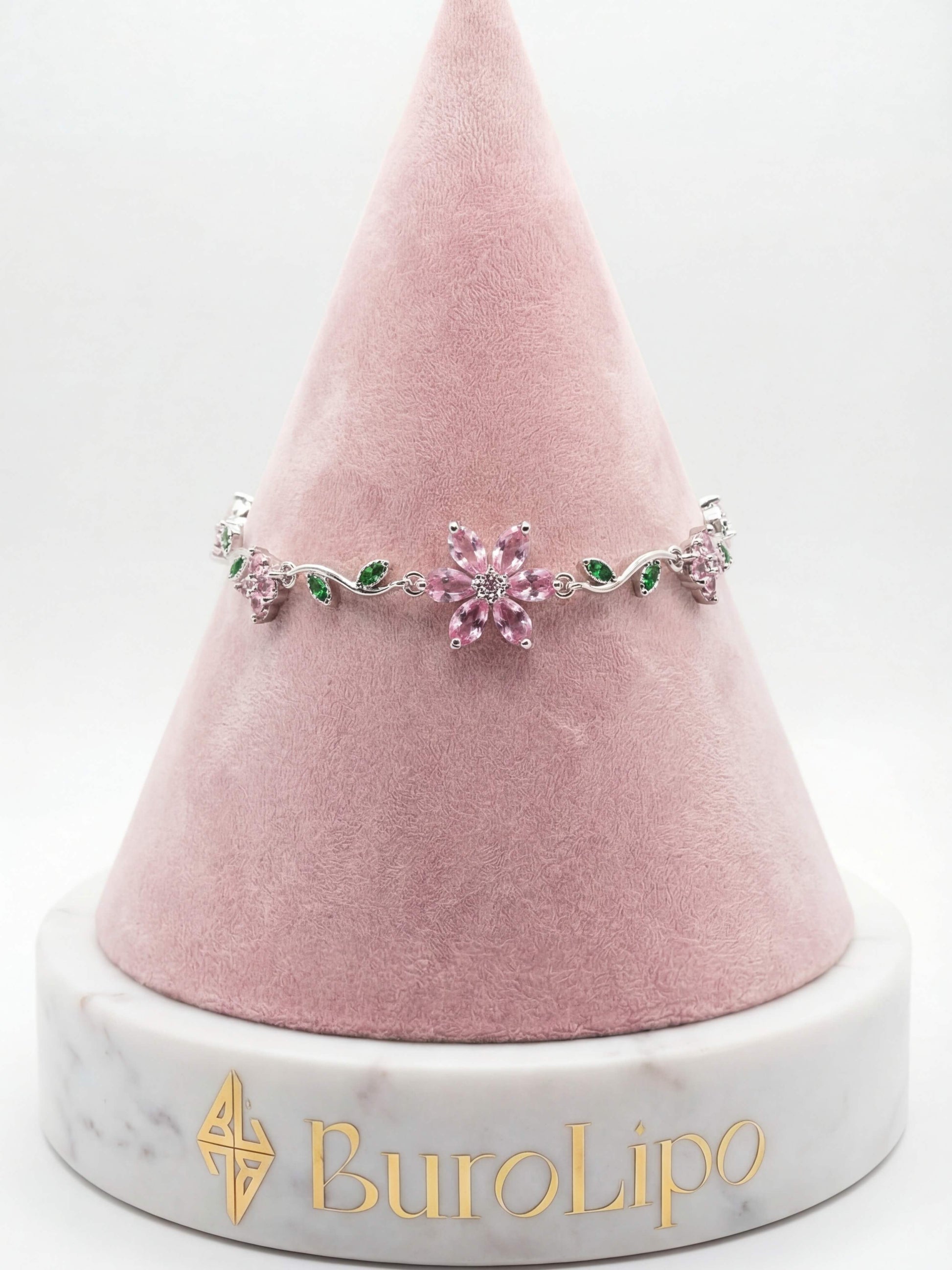 18K Gold Plated Multi Diamond Flower Bracelet