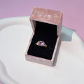 18K Gold Princess Cut Pink Cubic Zirconia Stone Ring
