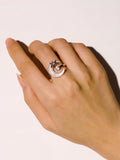 Platinum Plated Moon Star Ring
