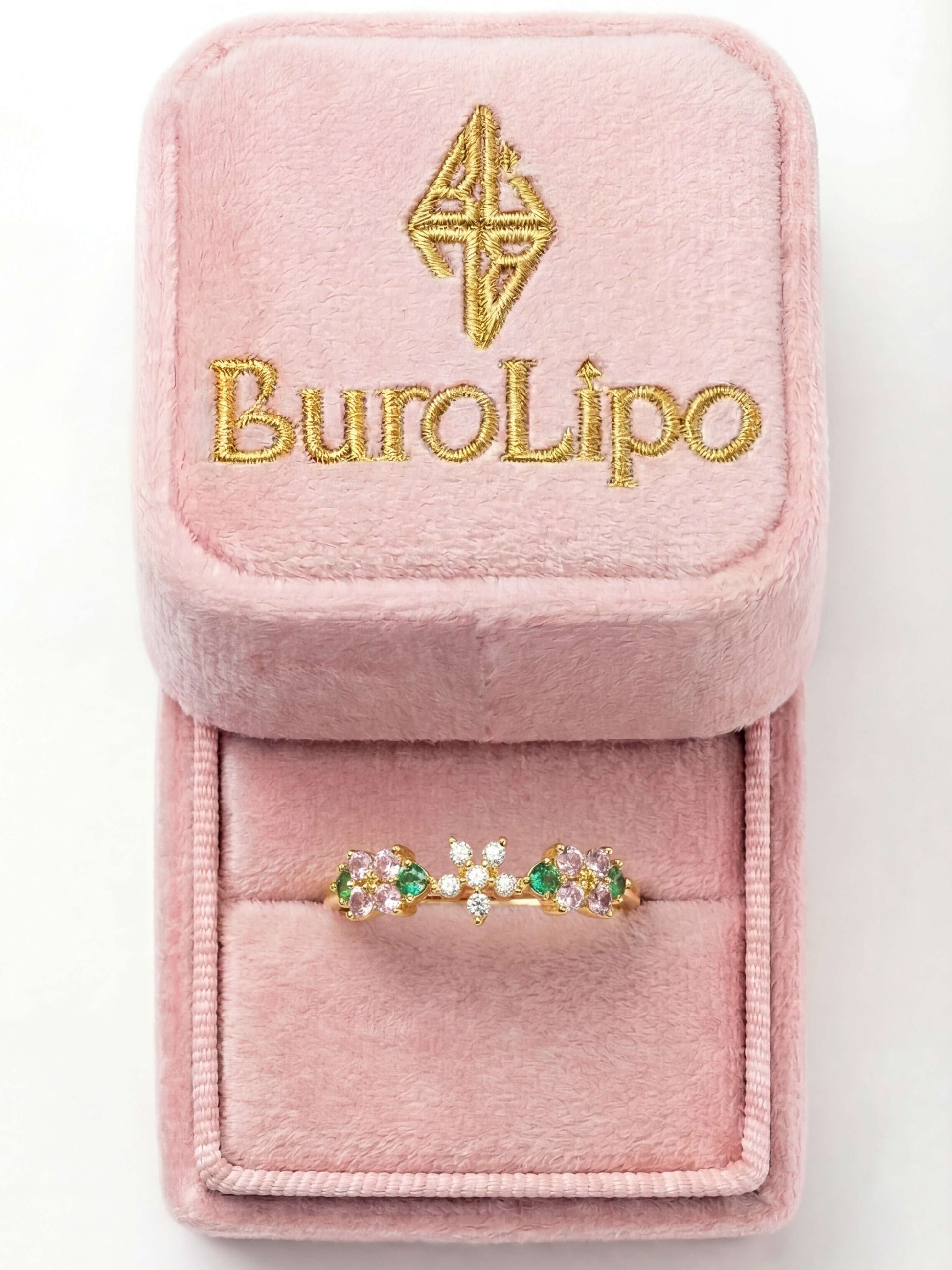 18K Gold Plated Multi Diamond Flower Ring