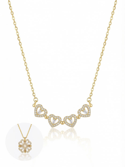 18K Gold Plated Lucky Leaf Magnetic Necklace