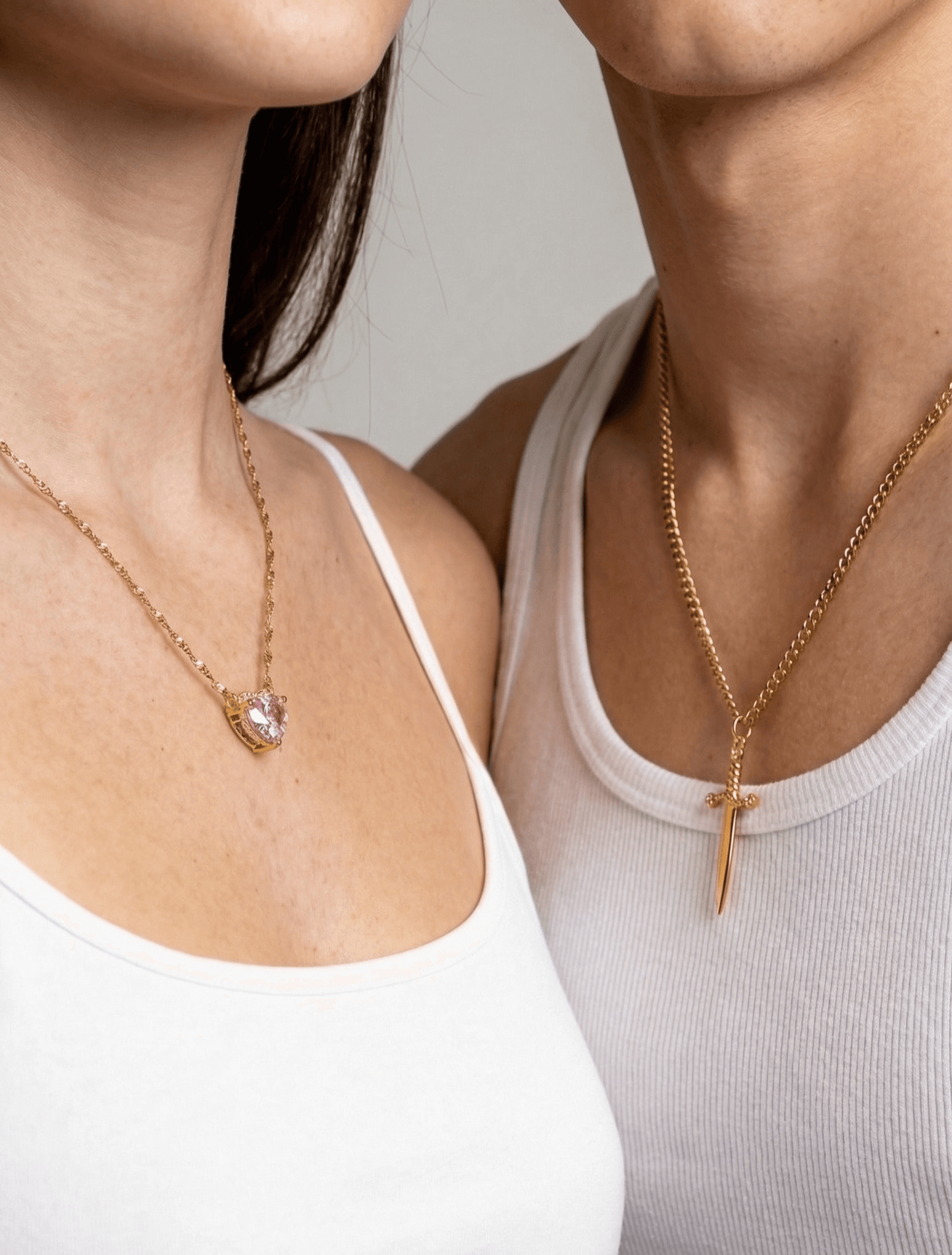 Couple Heart & Sword Matching Necklaces-02